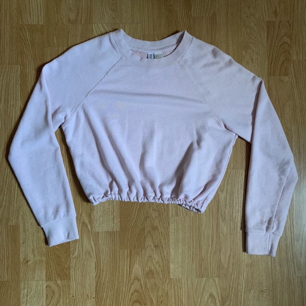 PINK CROPPED CREWNECK